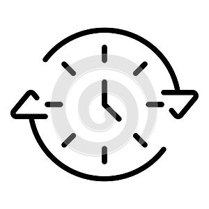 Late work timing icon, outline style