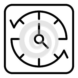 Late work wall clock icon, outline style