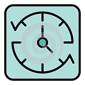 Late work wall clock icon vector flat