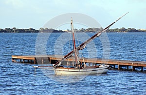 Lateen sail boat