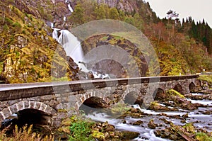 Latefoss waterfall in Norway.