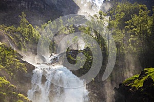 Latefossen is one of the most visited waterfalls in Norway and is located near Skare and Odda in the region Hordaland, Norway. photo