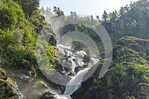 Latefossen is one of the most visited waterfalls in Norway and is located near Skare and Odda in the region Hordaland, Norway.