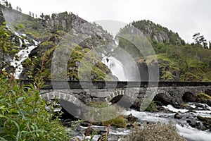 Latefossen Twin-Waterfall