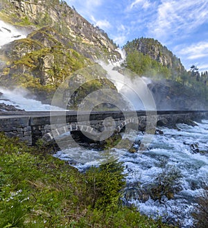 Latefossen Waterfall in Norway