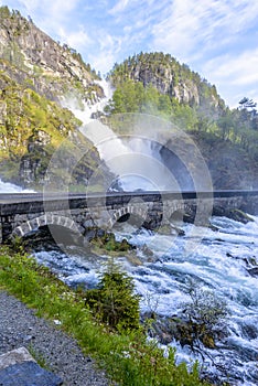 Latefossen Waterfall in Norway
