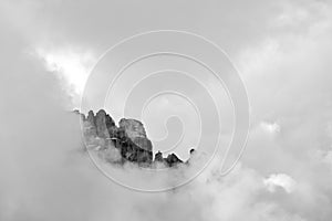 Summer clouds over the Campanili di Latemar, Dolomites, Italy, Europe photo