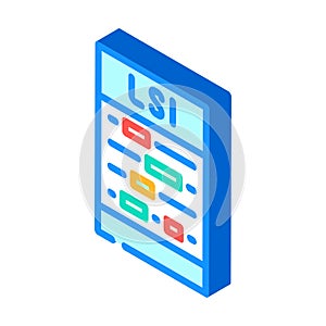 latent semantic indexing lsi seo isometric icon vector illustration