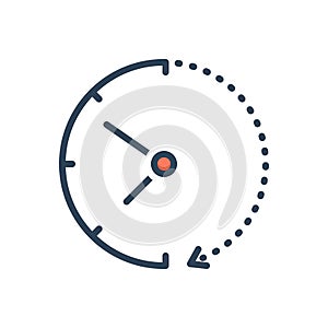 Color illustration icon for Later, afterwards and clock