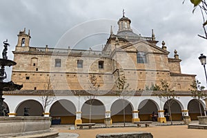 Lateral facade view at the Cerralbo chapelor or Iglesia de Cerralbo, a herrerian style Catholic church temple located in Ciudad photo