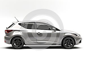 Lateral view of a generic and unbranded family car, generative ai illustration