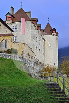 Lateral view of Gruyeres Castle photo