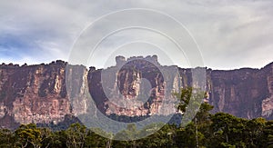 Lateral wall of tepuy in Canaima photo
