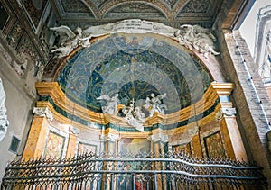 Lateran Baptistery San Giovanni in Fonte near the Basilica of Saint John in Rome, italy.