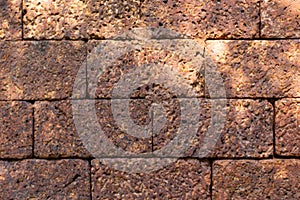 Laterite brick wall Used as background.