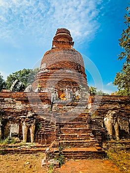 Laterite relics built in the Ayutthaya Historical Park.