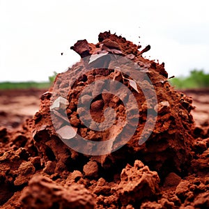 laterite soil with a hardened iron rich layer common in tropica photo