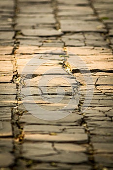 Laterite stone walkway