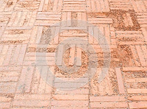 Laterite tile floor with the crack texture.