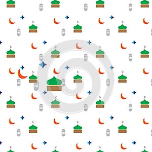 Latern ,mosque,month vector pattern backgroun.