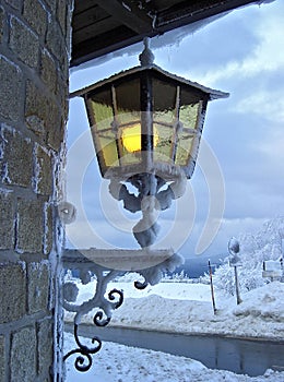 Latern at winter hotel