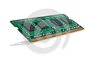 Latest-generation 16 GB RAM module for desktop computer, high throughput, random access memory, isolated on a white