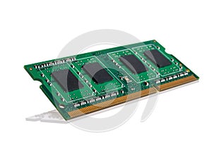 Latest-generation 16 GB RAM module for desktop computer, high throughput, random access memory, isolated on a white