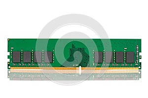 Latest-generation 16 GB RAM module for desktop computer, high throughput, random access memory, isolated on a white