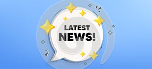 Latest news symbol. Media newspaper sign. Chat speech bubble banner. Vector