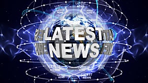LATEST NEWS Text Around the World, Computer Graphics photo