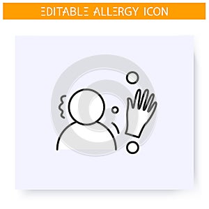 Latex allergy line icon. Editable illustration