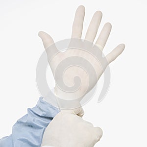 Latex medical glove. photo