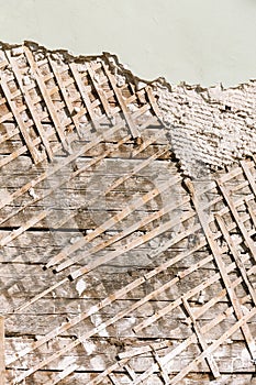 Lath and plaster background