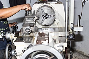 Lathe machine for industry.