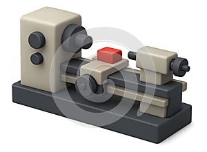 a lathe machine isolated on white background