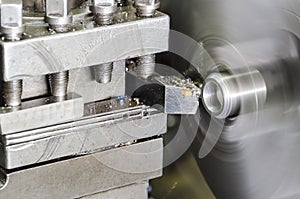 Lathe machine in a workshop