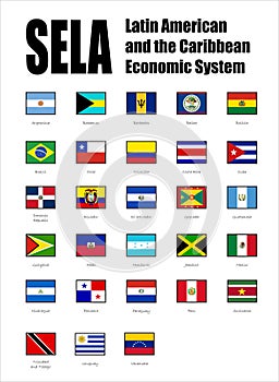 Latin American Economic System (sela), members flag