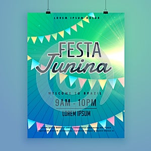 latin american festa junina festival poster flyer design template