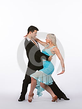 Latin Ballroom Dancers with Blue Dress - Romance