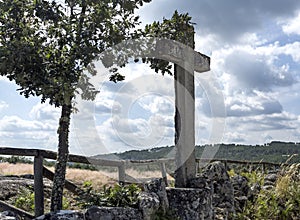 Latin cross at the Necropolis of Forcadas photo