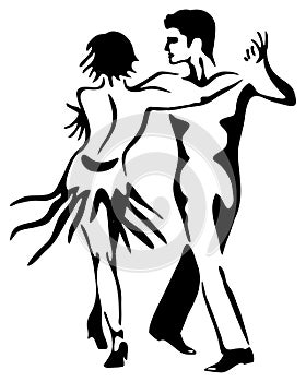 Latin dance - rumba. Dancing couple.