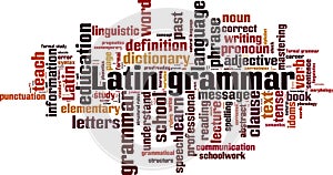 Latin grammar word cloud