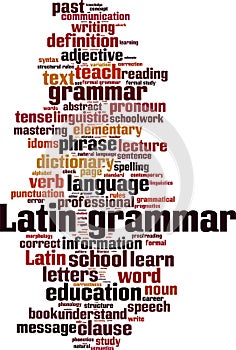 Latin grammar word cloud