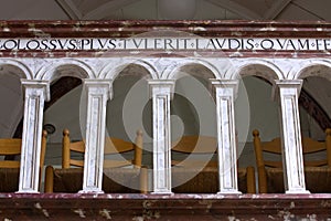 Latin language on a balustrade photo