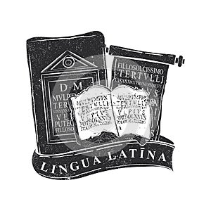 latin language icon. Vector illustration decorative design