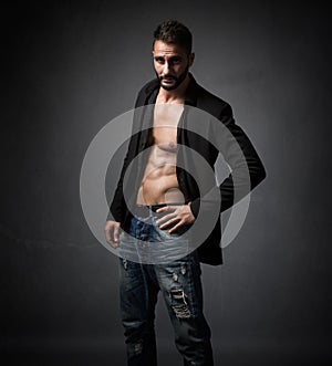 Latin lover undressed pose