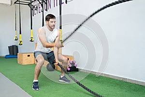 Latin Man Doing Workout During Cross-Training