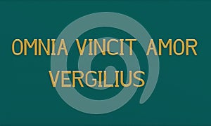 Latin phrase by Vergilius, 3d render