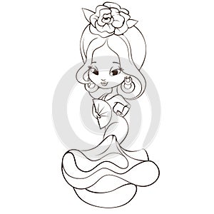 Latin Spanish Cute chibi cartoon girl