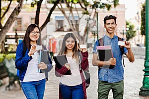 Latin students or hispanic group of friends in Mexico, Mexican young people